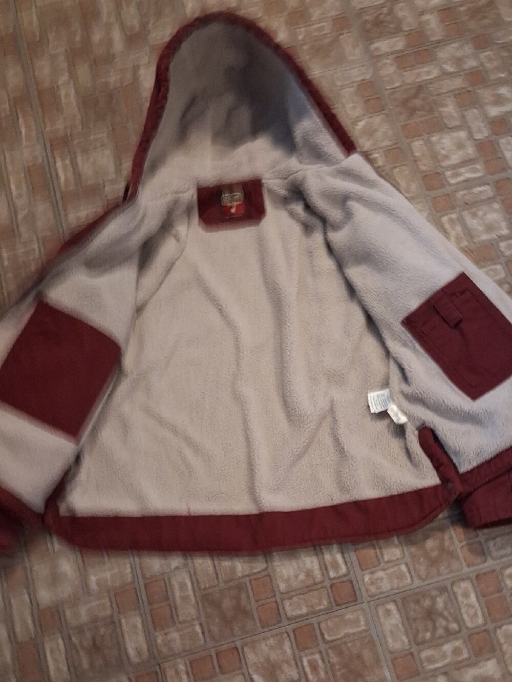 Schmidt Hooded Lined Jacket in Burgundy - Women's Work Ware Coat Size Medium - Picture 5 of 6